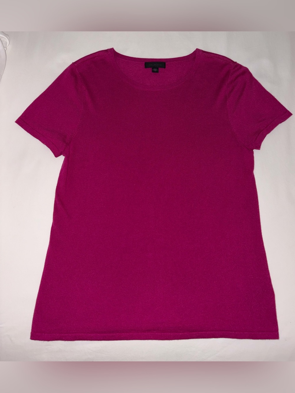Saks Fifth Avenue Silk & Cashmere Short Sleeve Top - Magenta